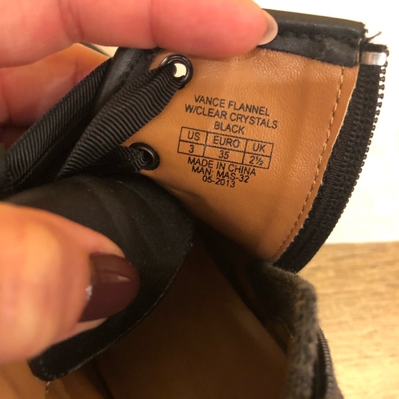 STUART WEITZMAN Girls Black High Top Sneakers Crystal Embellished Vance Wedge 3 - Picture 11 of 13